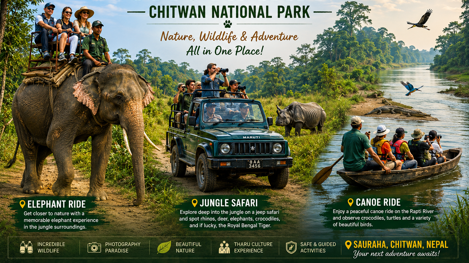 Chitwan National Park Safari Tour – Complete Travel Guide, Wildlife & Activities